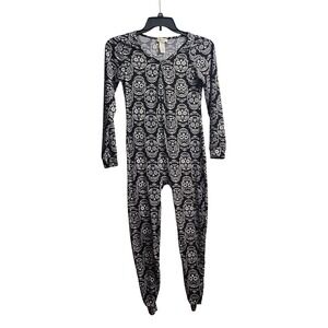 shosho womens skull pattern one piece pajamas sleepwear jumpsuit size m